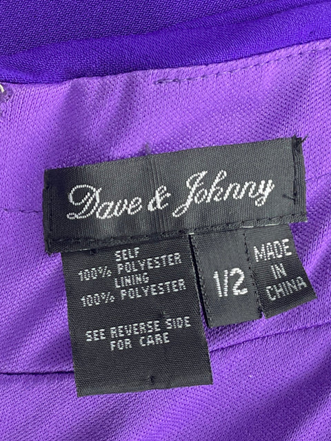 Vestido Dave & Johnny Cut Out Pedrería Morado-Talla 2