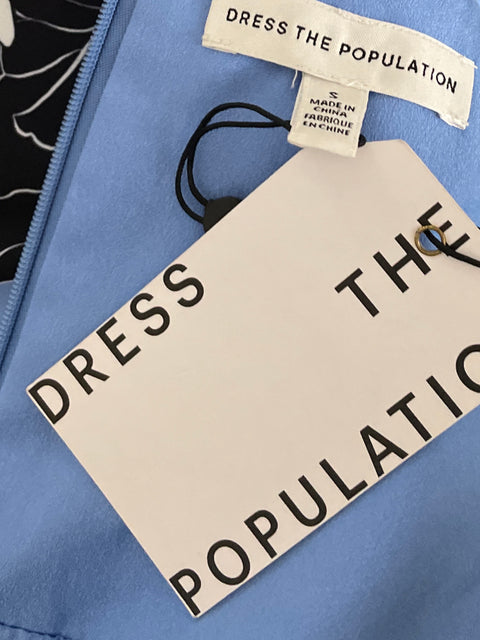 Vestido Dress The Population Maxi Halter Azul-Talla S