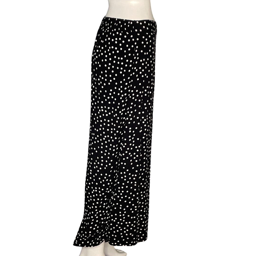 Pantalón Forever 21 Lunares Ancho Negro-Talla L