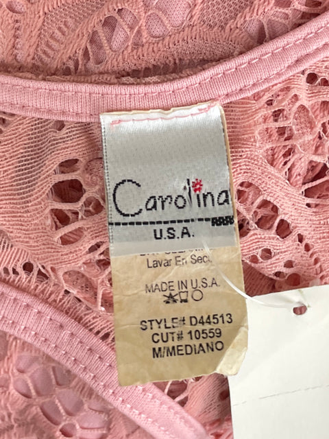 Vestido Carolina U.S.A Encaje Maxi Rosado-Talla M