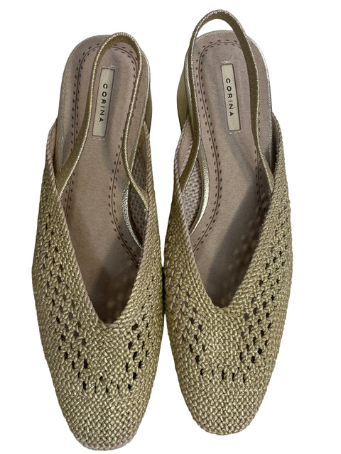 Calzado Corina Tejidas con Tiritas Dorado- Talla 38