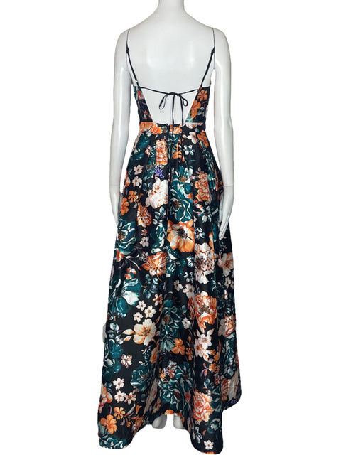 Vestido Soieblu Acampanado Floral Negro-Talla S