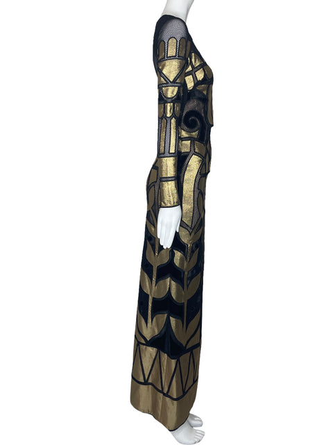 Vestido Tesoro TPS Maxi Malla Dorado-Talla S