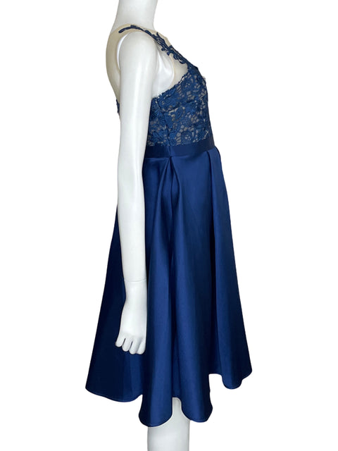 Vestido Maniju Cóctel Encaje Azul-Talla M