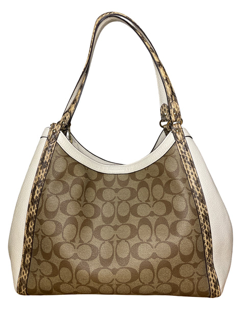 * Cartera Coach Signature Kristy Shoulder Bag Blanco-Talla M