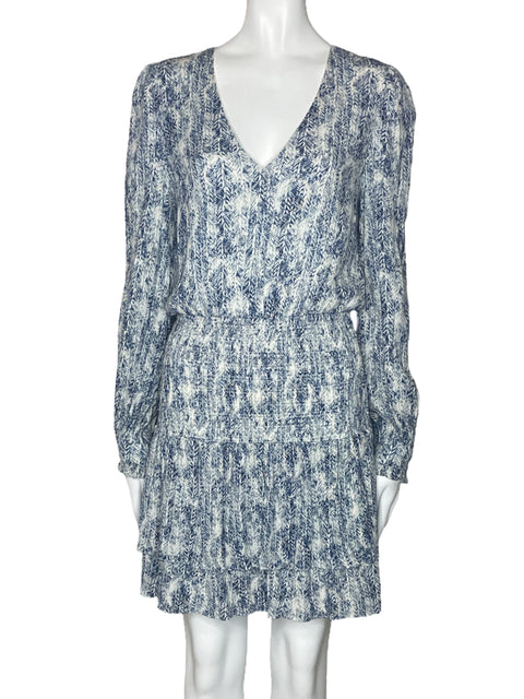 Vestido Ina Fruncidon Mangas Azul-Talla S