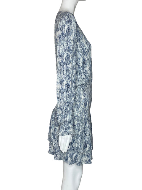 Vestido Ina Fruncidon Mangas Azul-Talla S