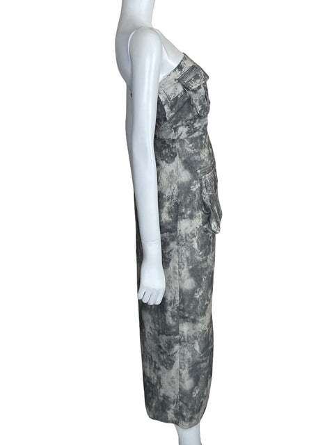 Vestido Zara Cargo Camuflaje Gris-Talla L