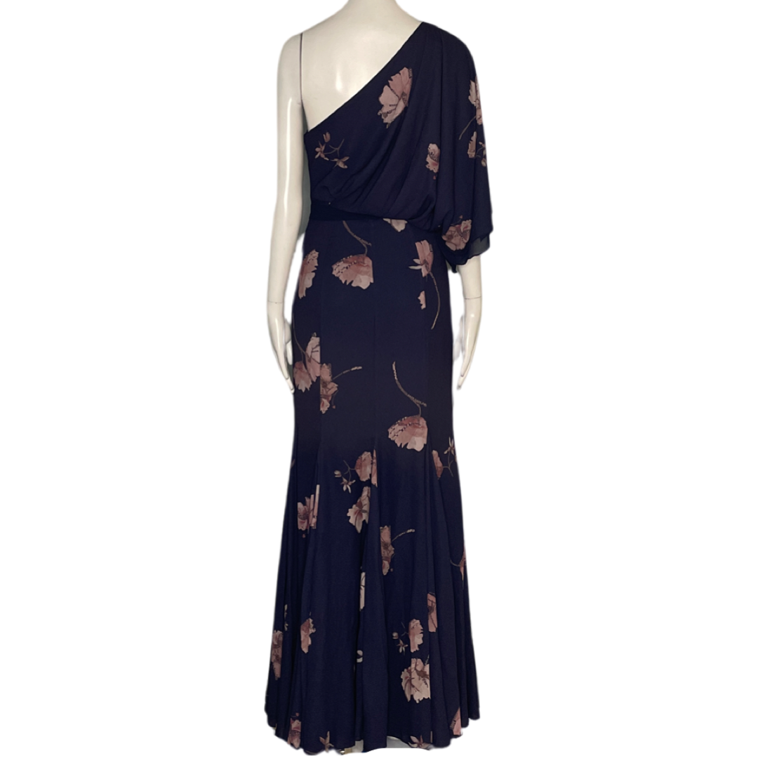 Vestido Fame And Partners  One Shoulder Vuelos
Estampado Flores Azul- Talla 4