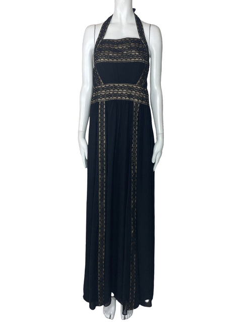 Vestido BCBG Strapless Pedreria Negro-Talla 6