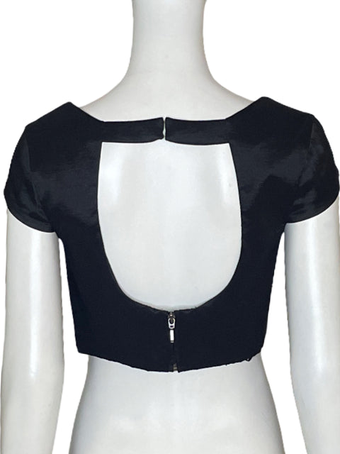 Top Rue de la Paix Crop Negro-Talla XXS