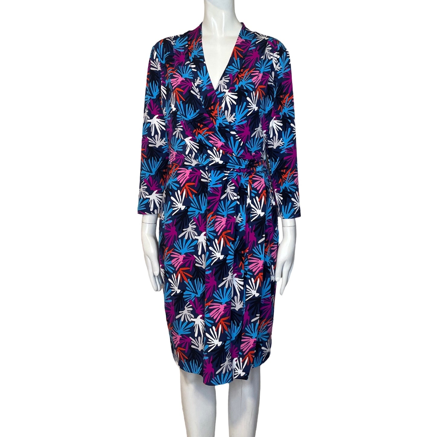 Vestido Anne Klein Estampado Azul-Talla L