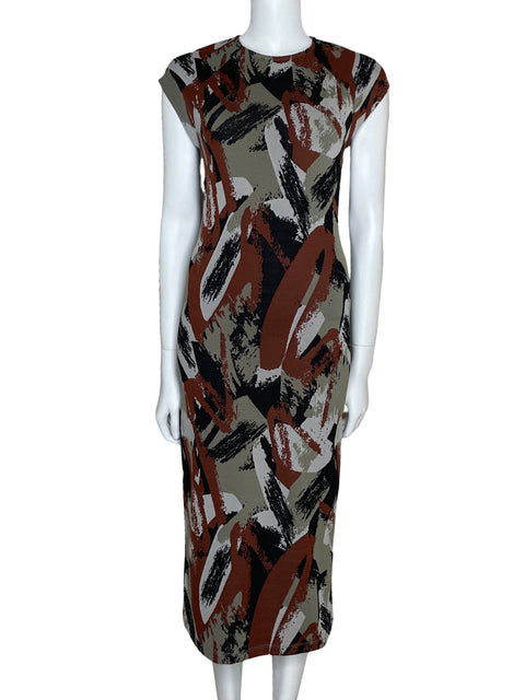 Vestido Zara Midi Cut Out Beige-Talla M