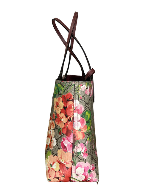 * Cartera Gucci GG Blooms Totte Reversible Rojo Vino-Talla S