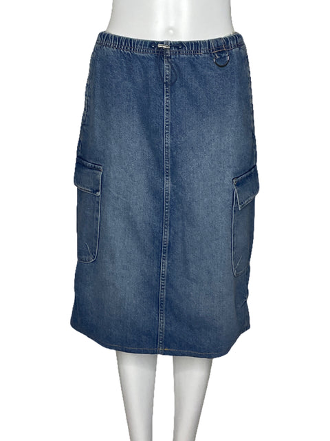 Falda Zara Denim Cargo Azul-Talla S