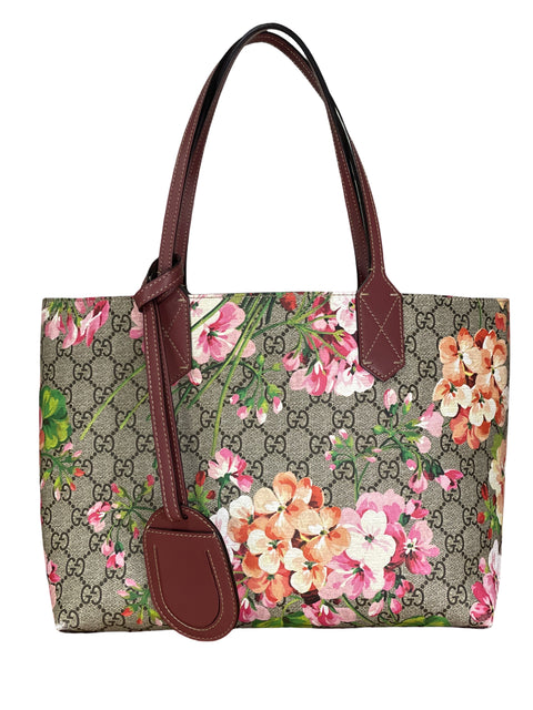 * Cartera Gucci GG Blooms Totte Reversible Rojo Vino-Talla S