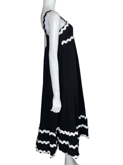 Vestido Tesoro TPS Midi Tirantes Fluido Negro-Talla L