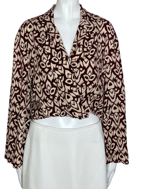 Blusa Zara Manga Larga Marron- Talla L