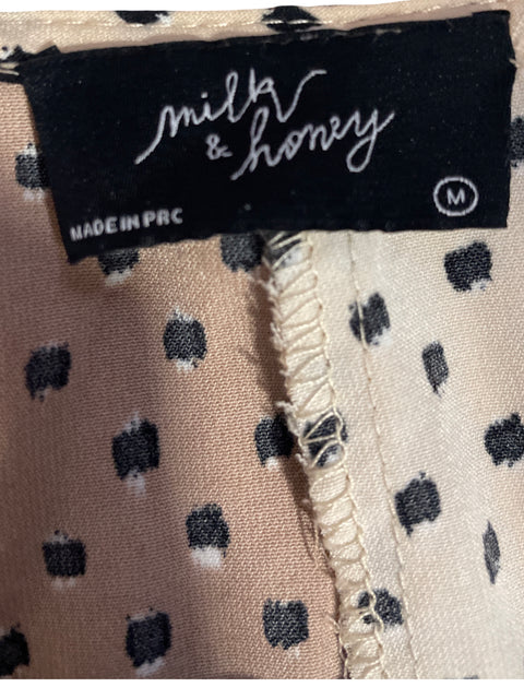 Blusa Milk & Honey Manga Larga Estampada Negro- Talla M