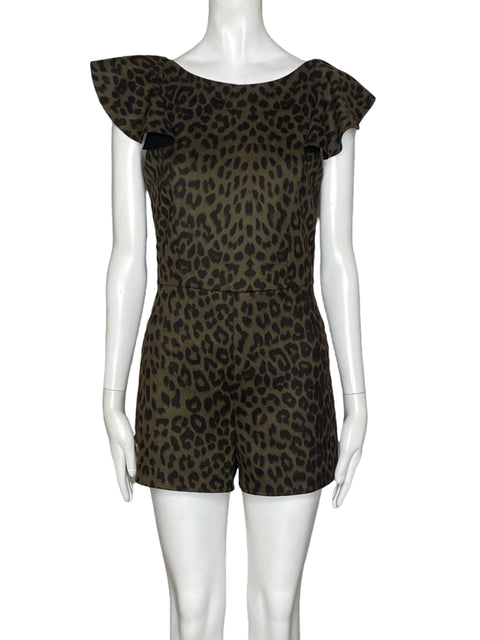 Romper Via Vai Animal Print Verde -Talla S