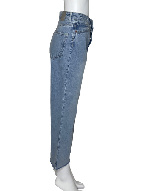 Pantalón Zara Denim Desflecado Botones Azul-Talla 4