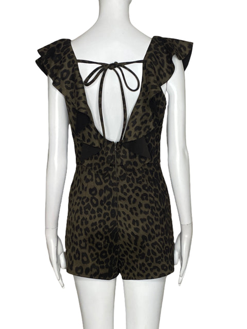 Romper Via Vai Animal Print Verde -Talla S