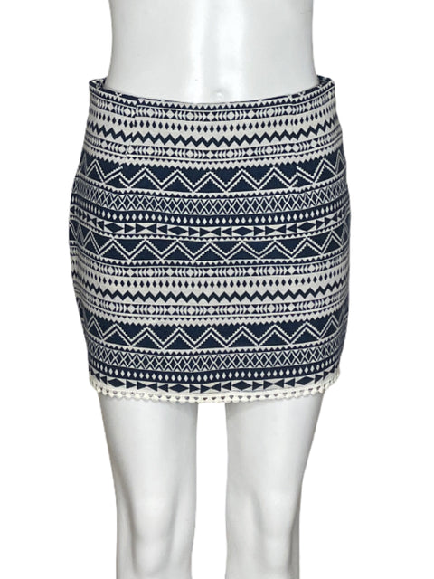 Falda Retro Republic Lineas Estampado Azul - S