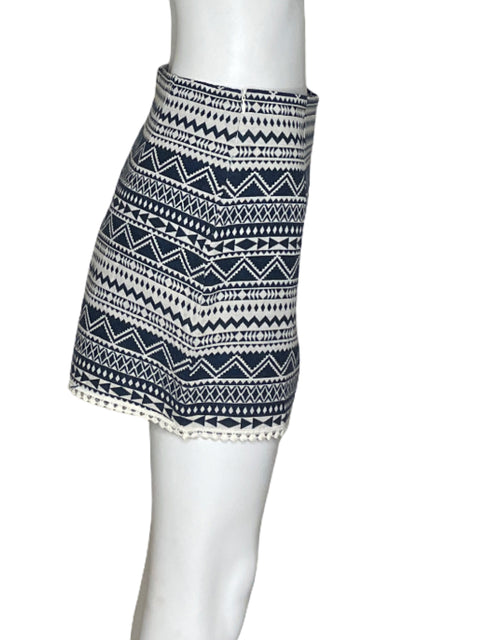 Falda Retro Republic Lineas Estampado Azul - S