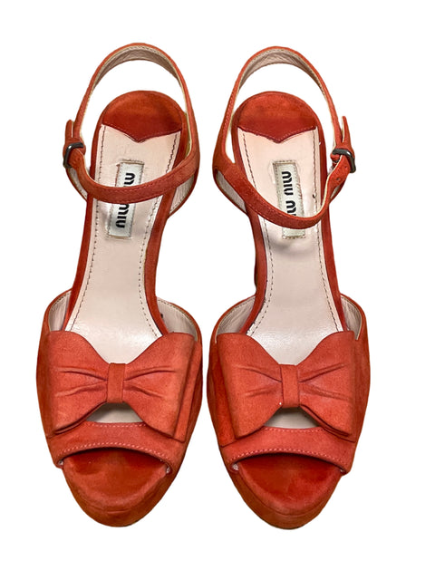 * Calzado Miu Miu Gamuzado Naranja-Talla 36