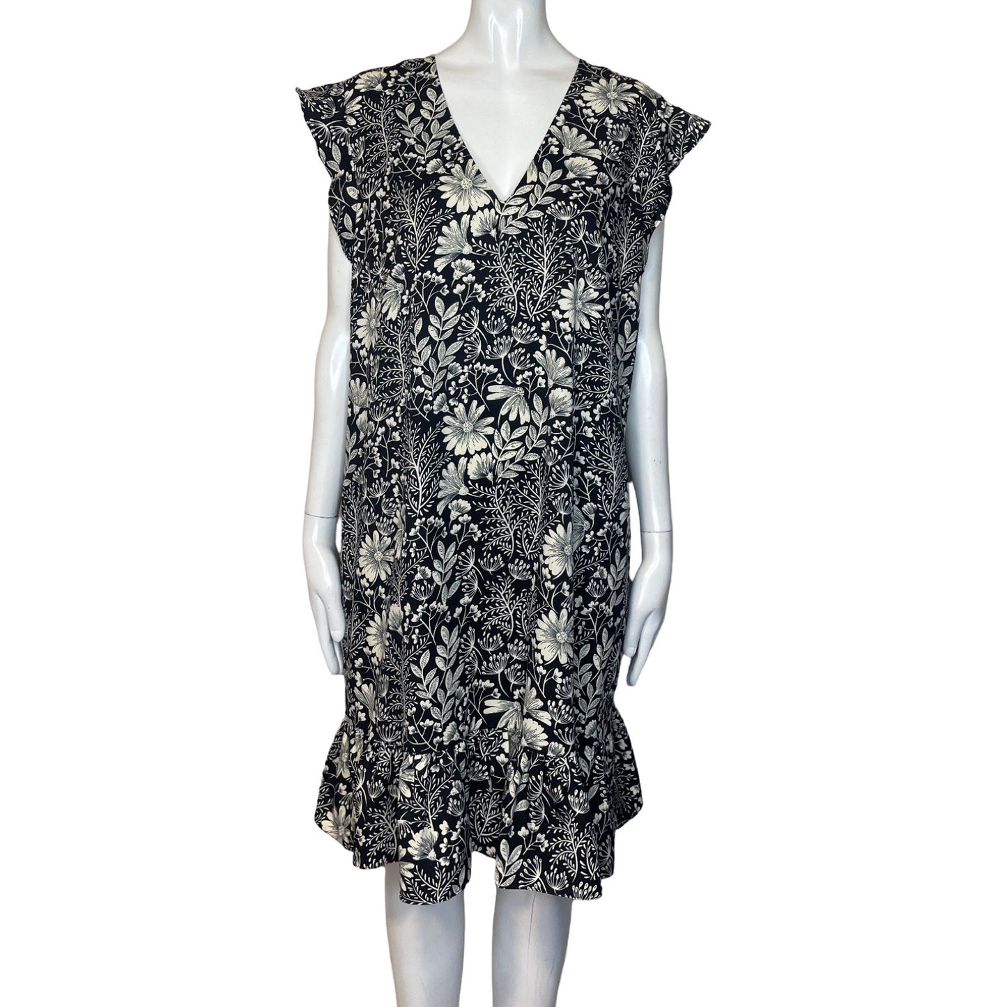 Vestido Camila Casual Flores Negro-Talla 12