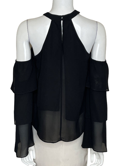 Blusa Mustard Seed Halter Fluida Negro-Talla S