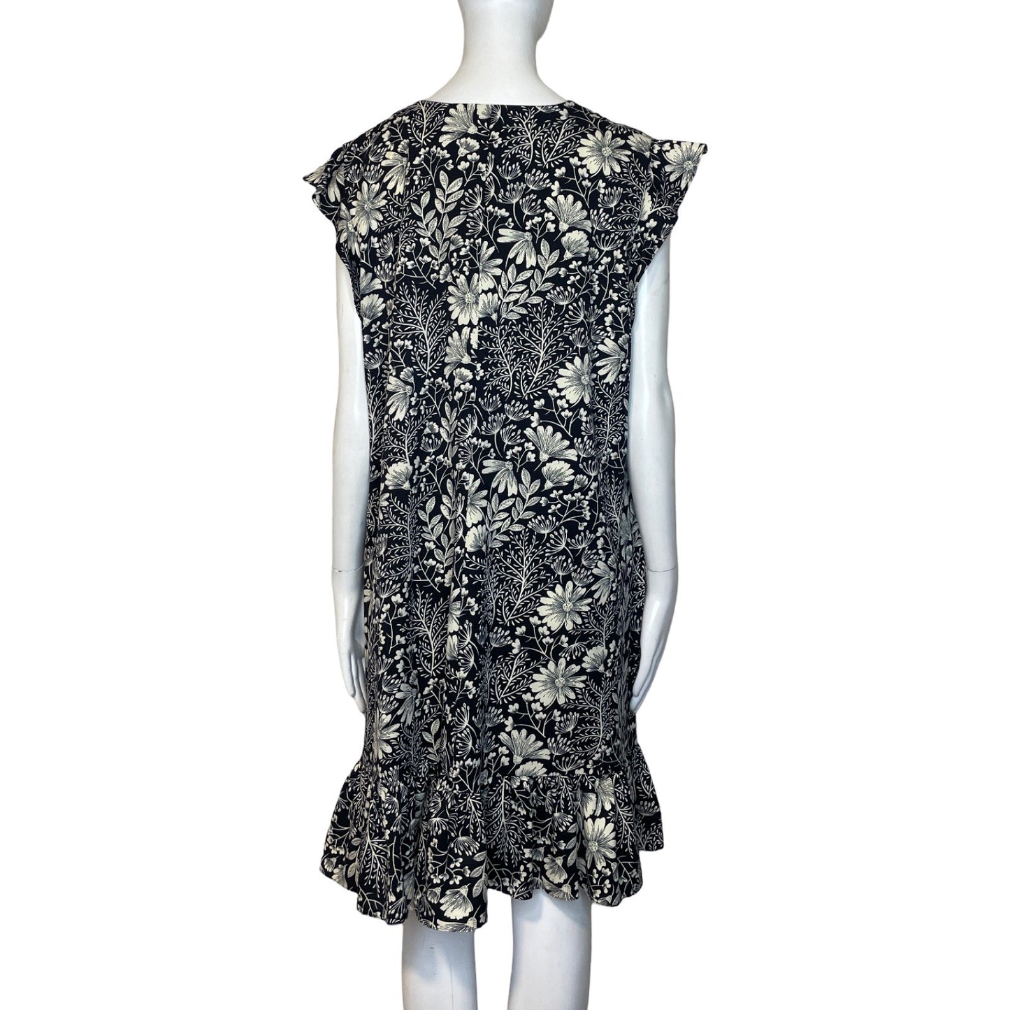 Vestido Camila Casual Flores Negro-Talla 12