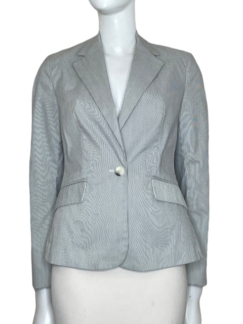 Blazer MNG Rayas Casual Blanco-Talla 6