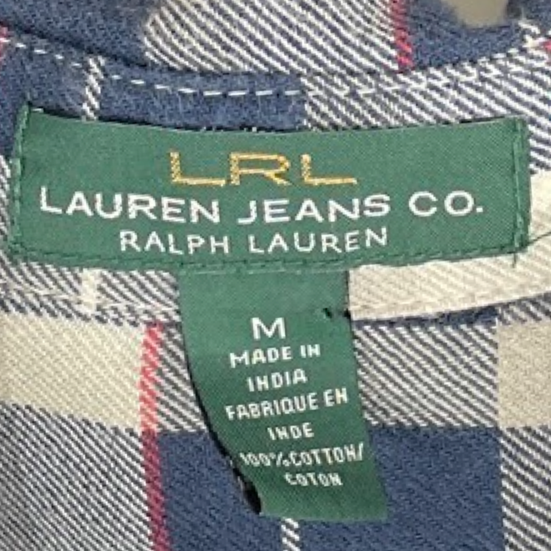 Camisa Lauren Jeans Cuadros Vuelos Azul-Talla M