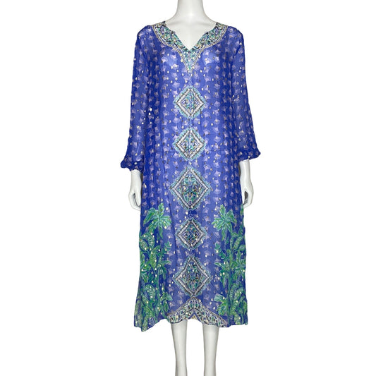 Vestido Lili Pulitzer Transparente Azul-Talla XS