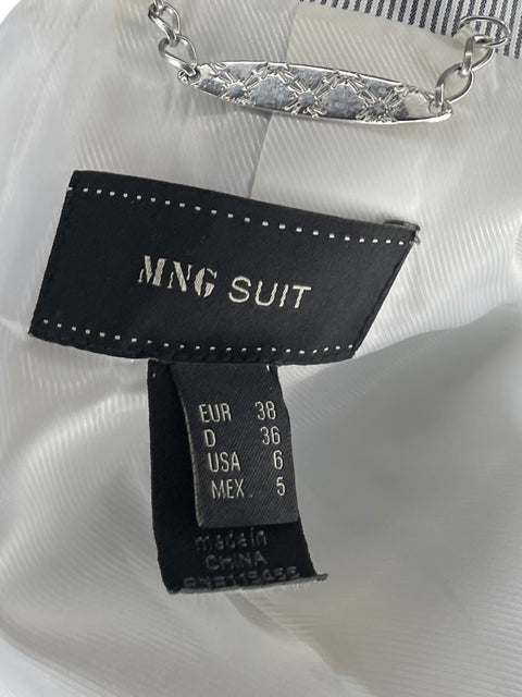Blazer MNG Rayas Casual Blanco-Talla 6