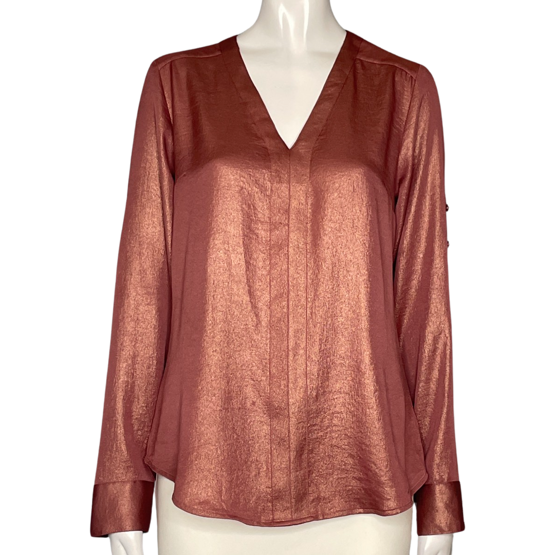 Blusa Express Metalizada Cuello V Bronce-Talla S