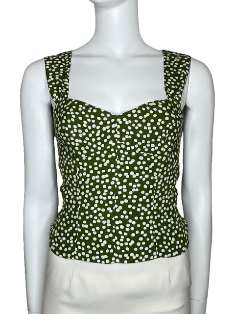 Top Reformation Puntos Sin Mangas Verde-Talla 4