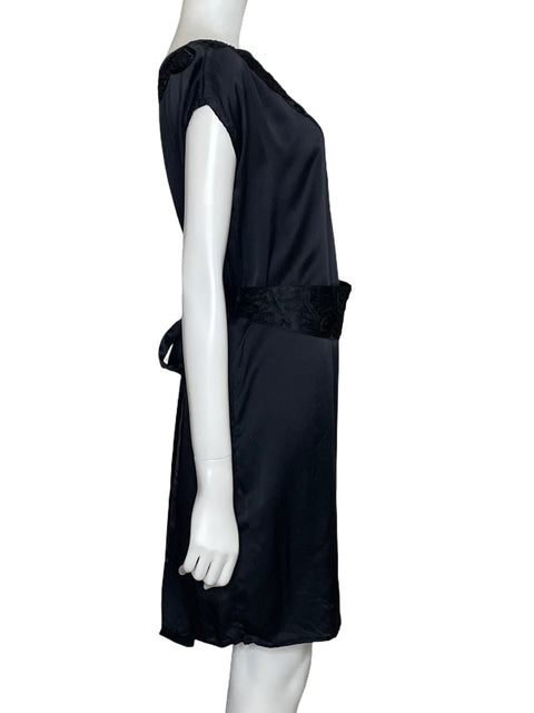 Vestido Mango Moments Satinado Negro-Talla 6
