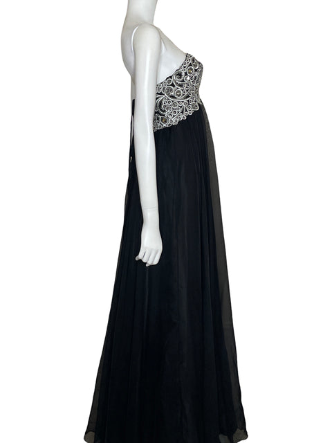 Vestido Fiesta Formals Maxi Fluido Negro-Talla S