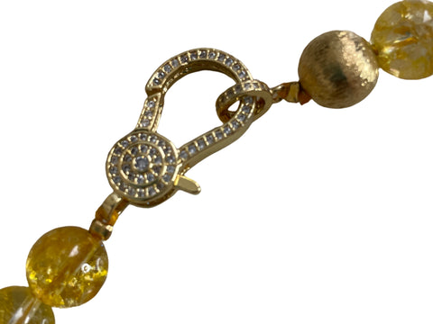 Collar Senda Nelly Rojas Gargantilla Piedras Amarillo - Talla U