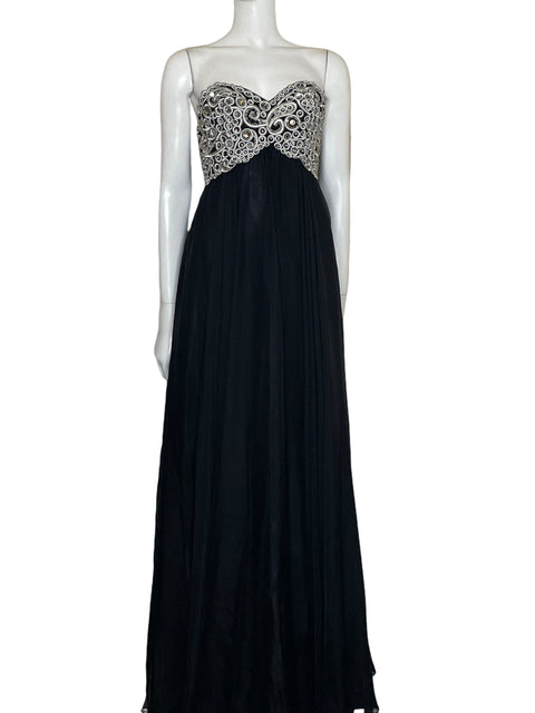 Vestido Fiesta Formals Maxi Fluido Negro-Talla S