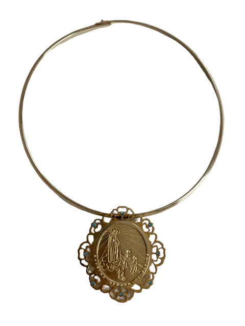 Collar Tesoro TPS Medalla Nuestra Señora De Fatima Dorado - Talla U
