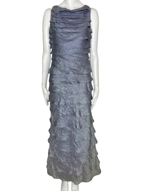 Vestido Adrianna Papell Plizada Morado- Talla 4