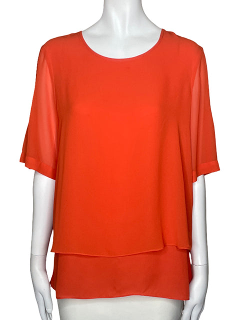 Blusa Tesoro TPS Capa Mangas Cortas Naranja-Talla M