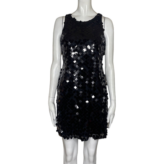 Vestido White House & Black Market Lentejuelas Negro-Talla 0