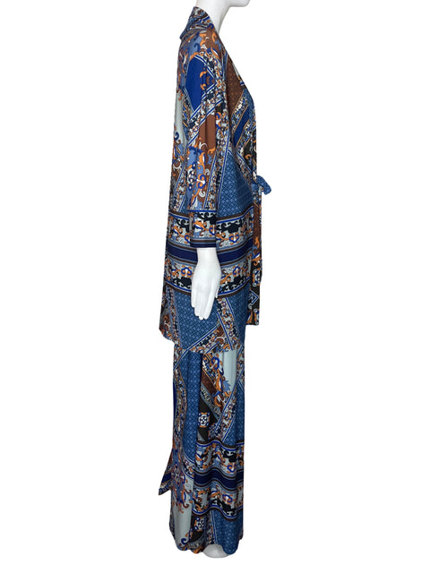 Set Julian Chang Print Pant+Blusa Azul-Talla M