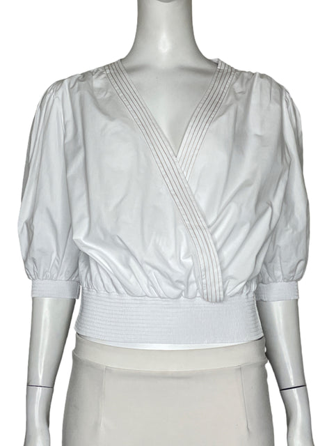 Blusa Saya Cuello V Cruzada Blanco - Talla M