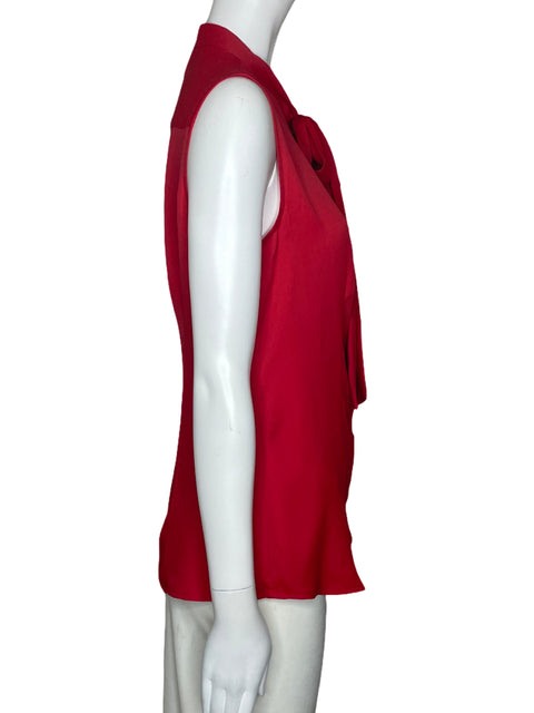 Blusa Anne Klein Botones Lazo Rojo-Talla M