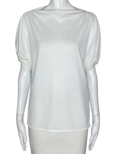 Blusa Zara Cuello Ancho Blanco- Talla L